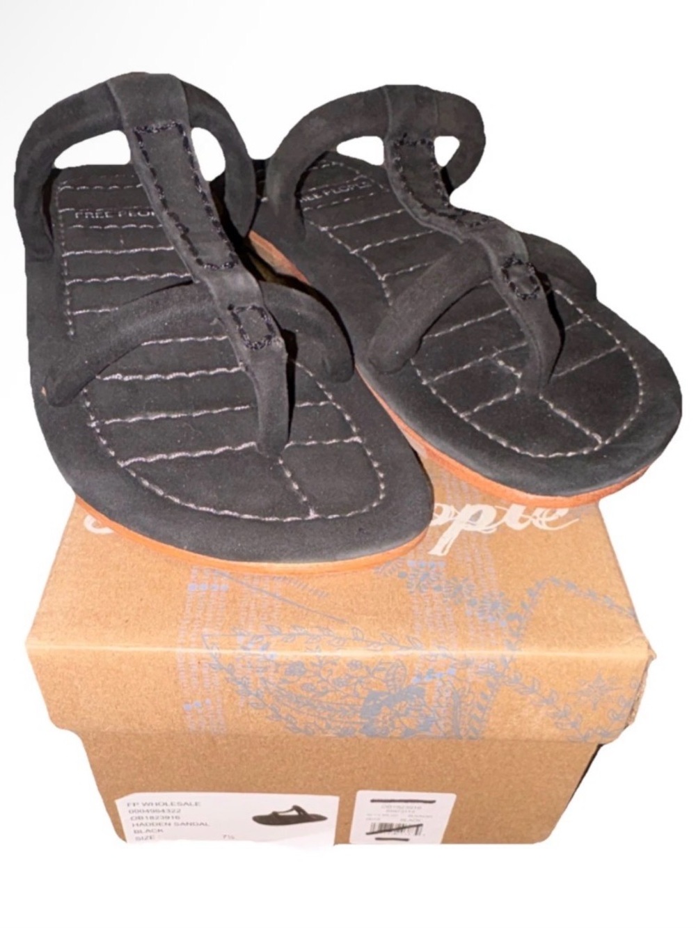 Free People Women's Hadden Sandals Slip-On Black Strappy Size 7.5 NIB